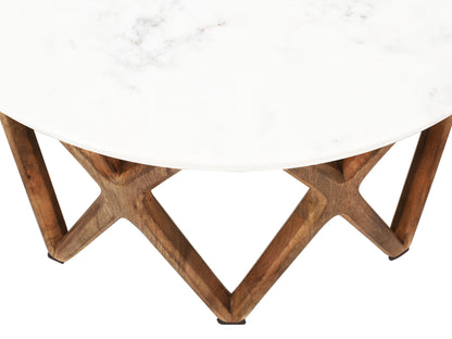 Axis - Barrett's Creek Cocktail Table - Natural / White Marble