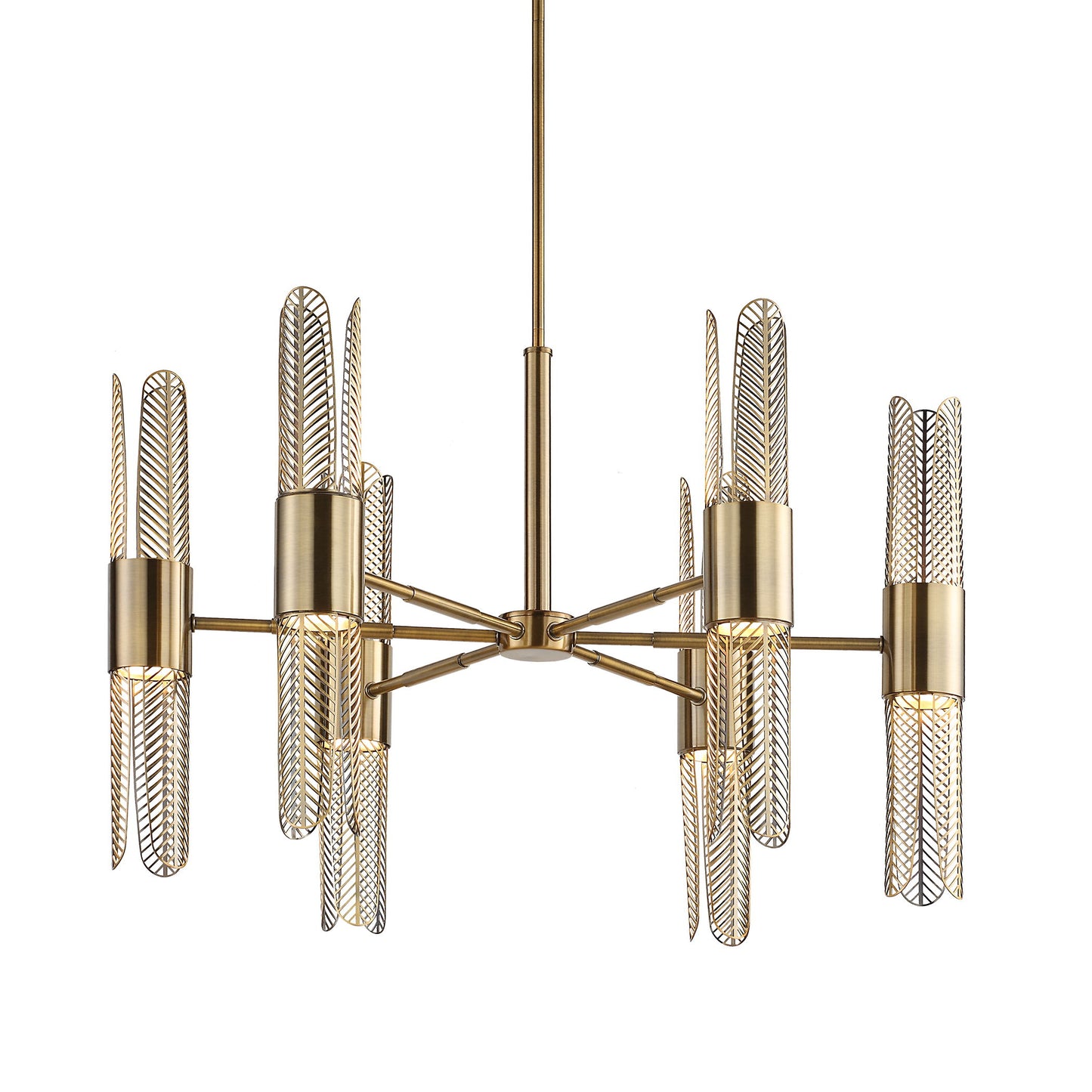 Cret - 12 Light Brass Chandelier - Bronze