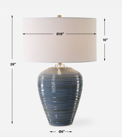 Moher - Glossy Blue Table Lamp