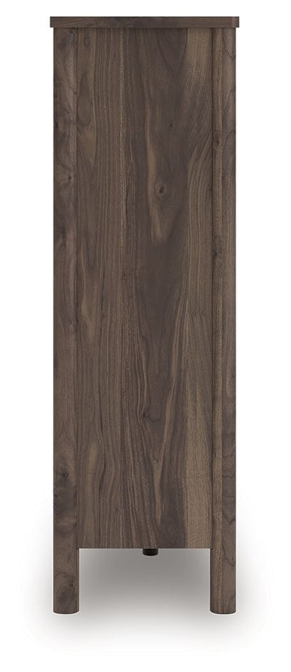 Pamytta - Brown - Five Drawer Wide Chest