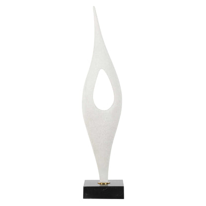 Fluid Drop - Stone Sculpture - White
