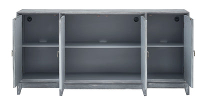 Hawke - Four Door Credenza - Grayton Gray / Mirror