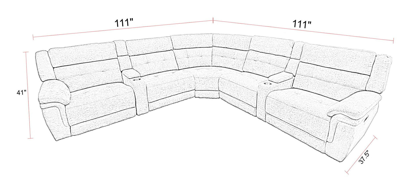 Richland - Modular Power Reclining Sectional With Power Adjustable Headrests