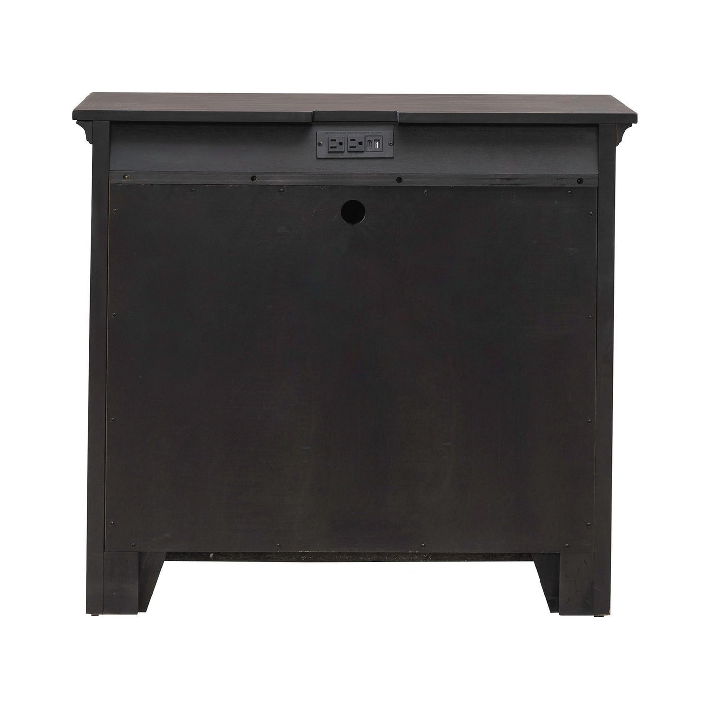 Paradise Valley - 2 Door Bedside Chest With Charging Station - Dark Brown