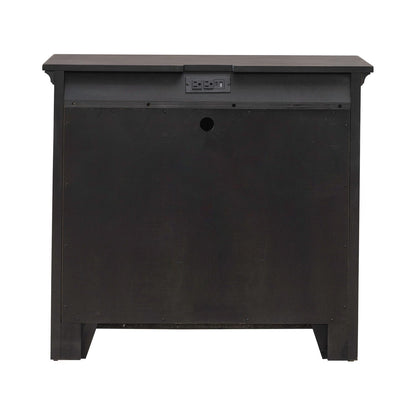 Paradise Valley - 2 Door Bedside Chest With Charging Station - Dark Brown