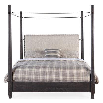 Big Sky - King Poster Bed With Canopy - Black / Dark Brown