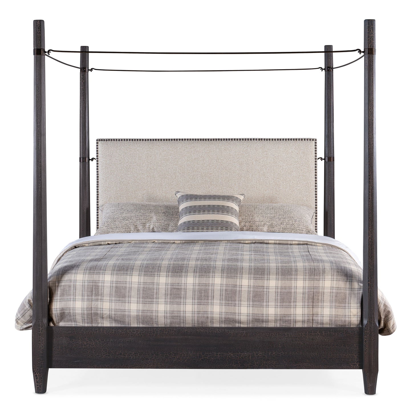 Big Sky - California King Poster Bed With Canopy - Black / Dark Brown