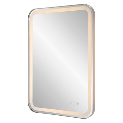 Crofton - Lighted Nickel Vanity Mirror - Gray
