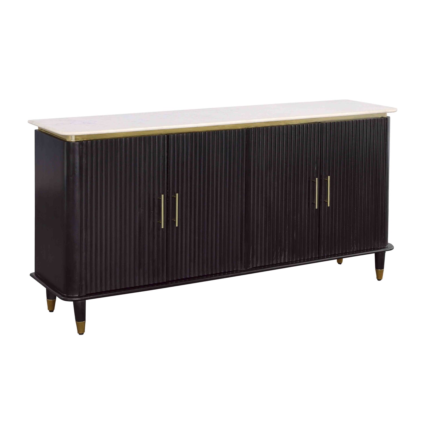 Carlyle - Four Door Credenza - Black / Gold