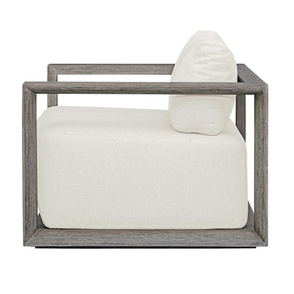 Remsen - Outdoor Lounge Chair - Dark Gray / White