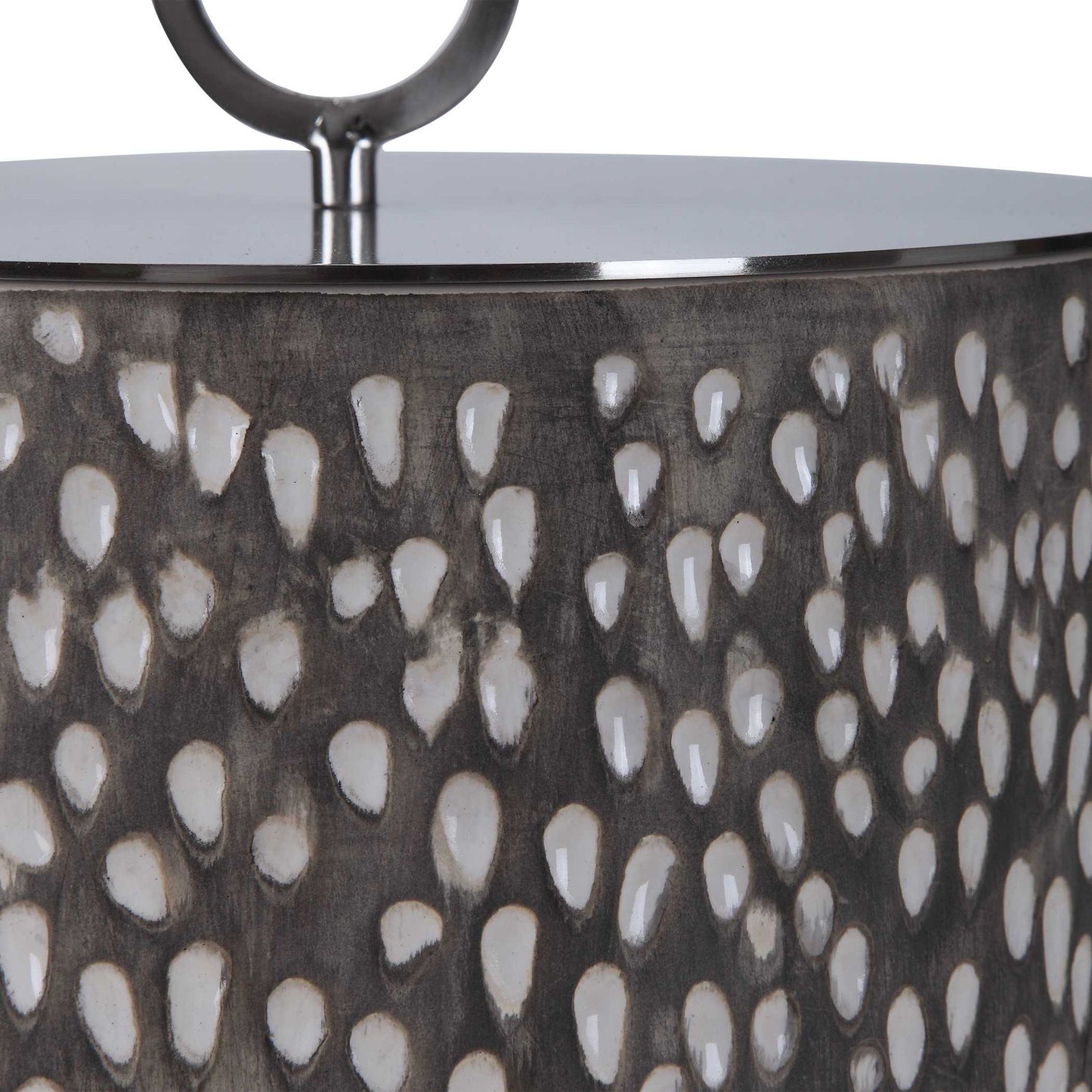 Cyprien - Ceramic Containers (Set of 2) - Pearl Silver