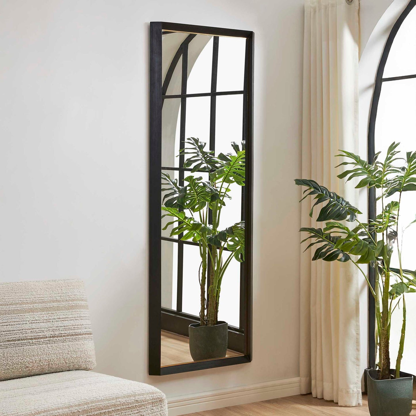 Stenton - Tall Wooden Mirror - Black