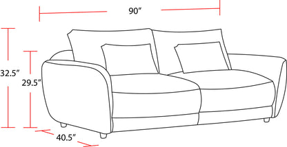 Utopia - 2 Seat Sofa With Lumbar Pillow - Mega Ivory