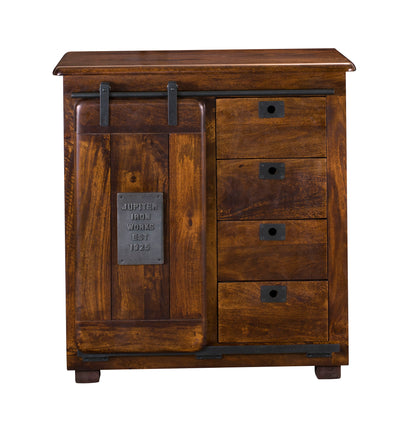 Chad - Four Drawer One Door Cabinet - Warm Brown Mango