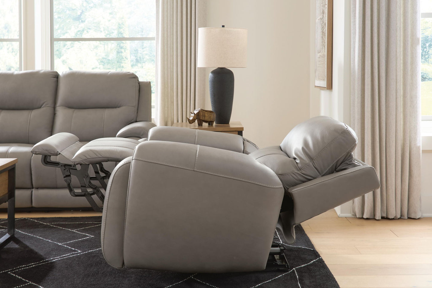 Real Moments - Power Reclining Sofa With Audio Seating - Ash