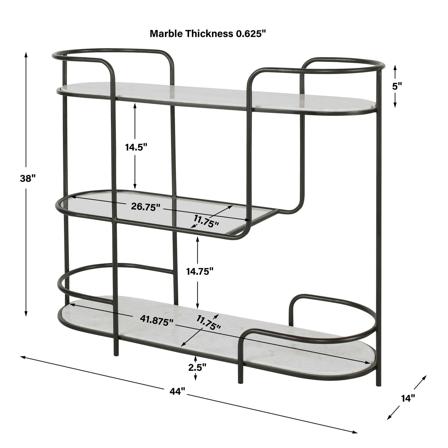 Trolley Bar - Console - Black