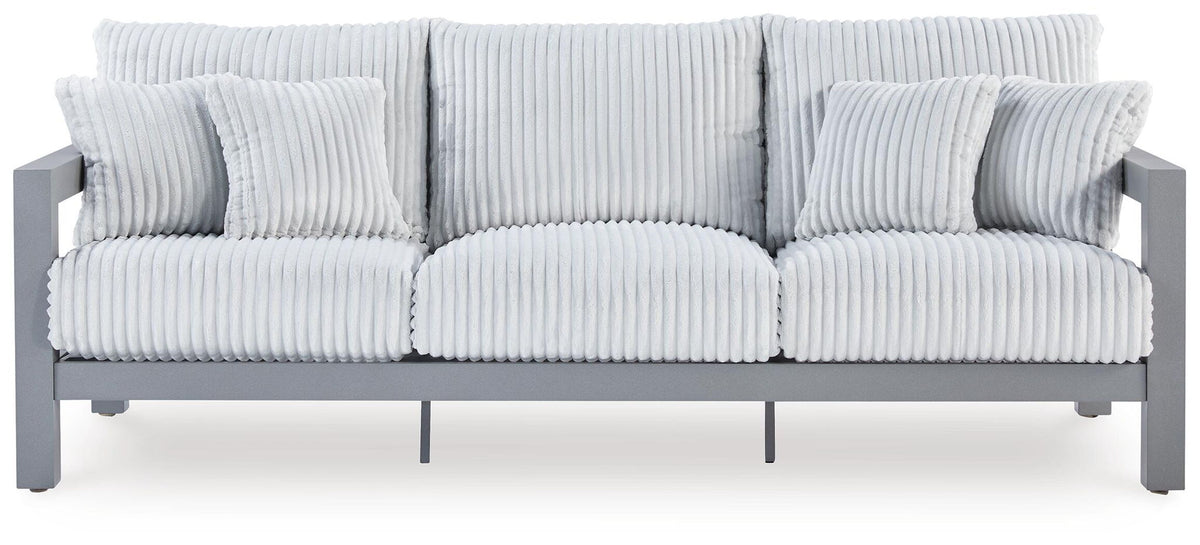 Hurley Park - 4 Pc. - Outdoor Sofa, 2 Lounge Chairs And Coffee Table - Gray