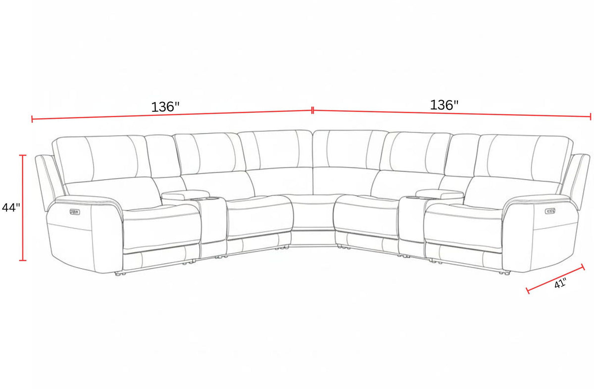 Easton - Power Reclining Sectional With Power Adjustable Headrests
