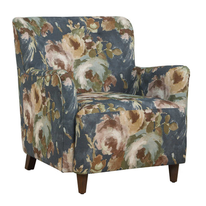 Lainey - Floral Upholstered Armchair - Blue