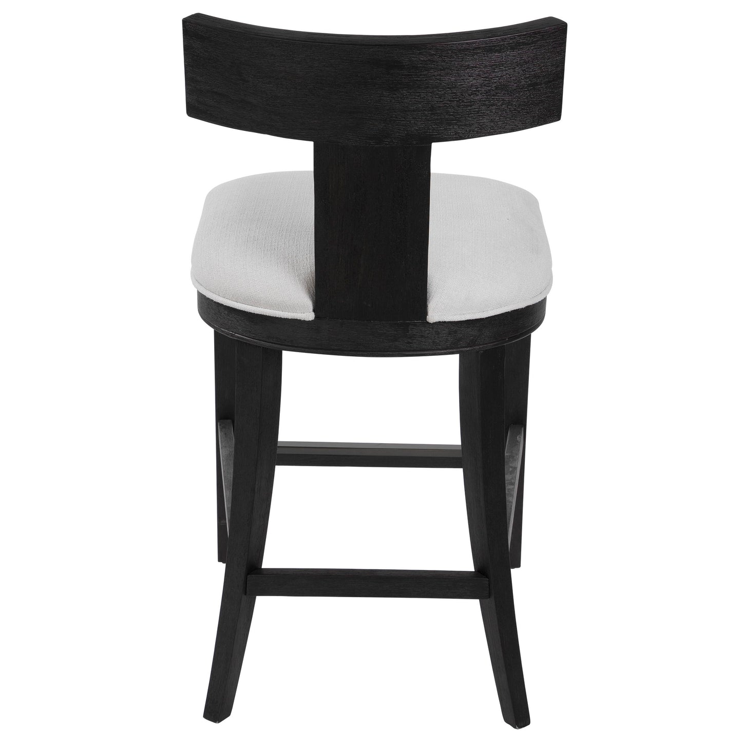 Idris - Modern Wood Counter Stool - Black & White