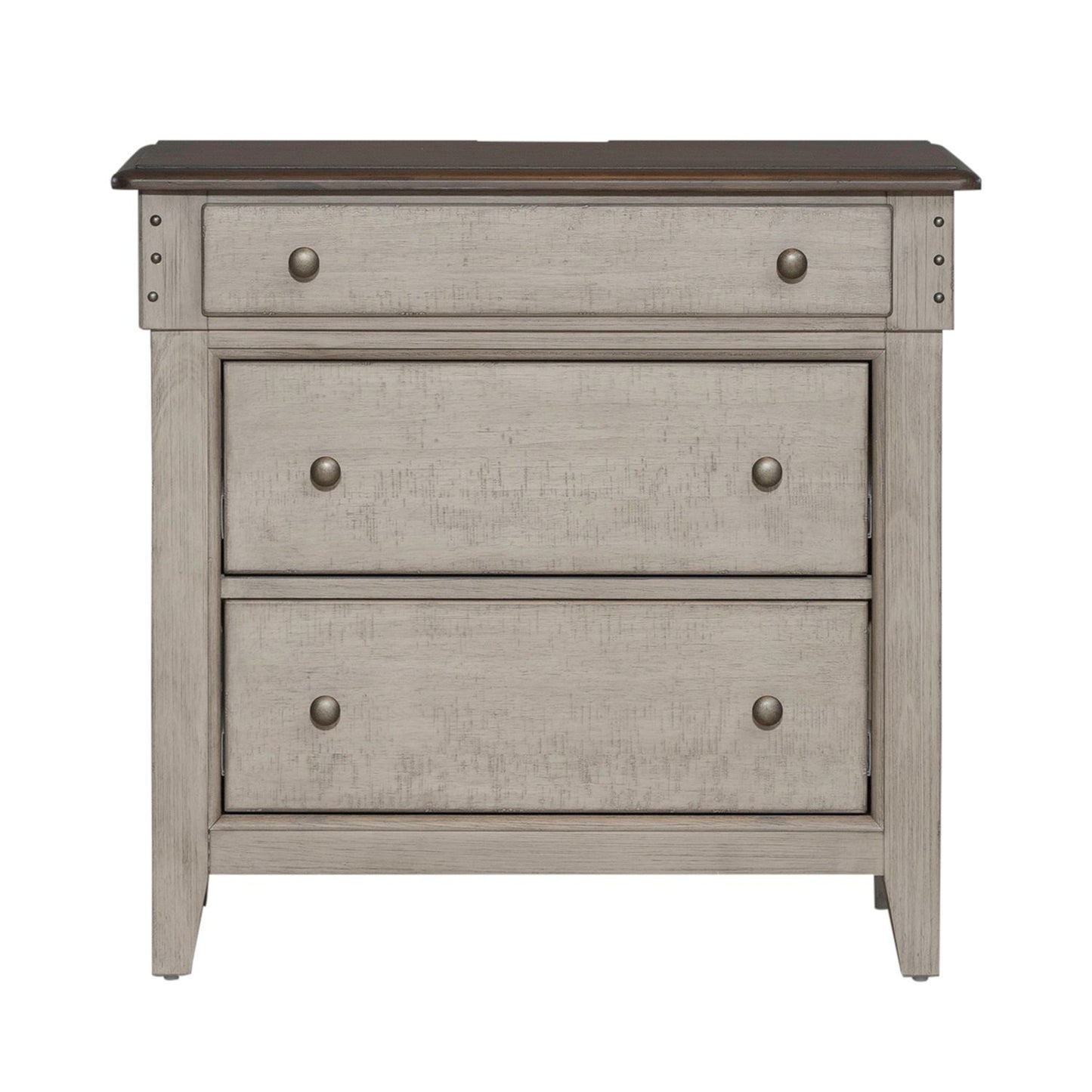 Ivy Hollow - 3 Drawer Bedside Chest With Charging Station - White