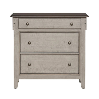Ivy Hollow - 3 Drawer Bedside Chest With Charging Station - White