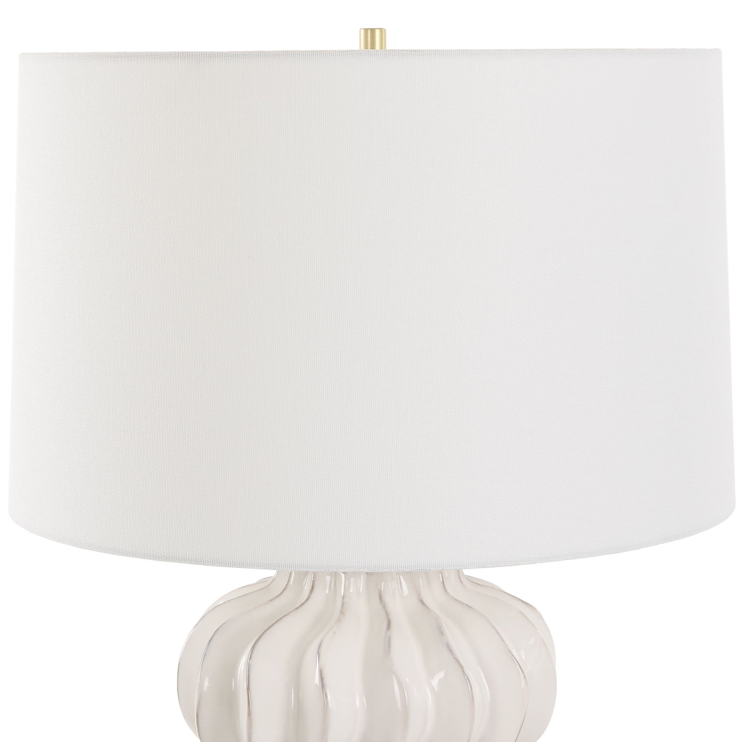 Wrenley - Ridged Table Lamp - White