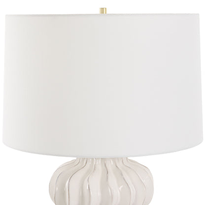 Wrenley - Ridged Table Lamp - White