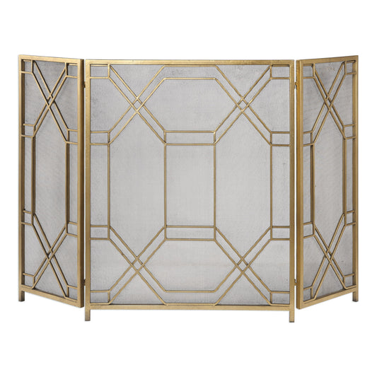 Rosen - Fireplace Screen - Gold