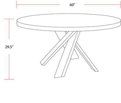 Crossings - Round Dining Table With 4 Upholstered Chairs - Brown & Dark Gray