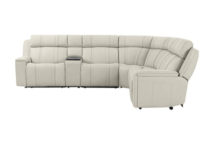 Sausalito - 6 Piece Modular Zero Gravity Power Reclining Sectional With Power Adjustable Headrests - Platinum Envy