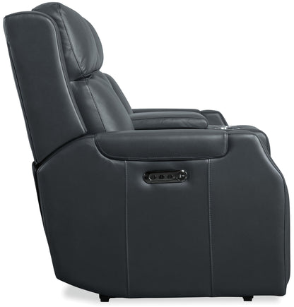 MS - Nelson Zero Gravity Power Console Loveseat With Power Headrests And Lumbar - Black
