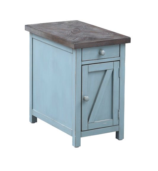 Bar Harbor - One Drawer One Door Chairside Cabinet - Blue