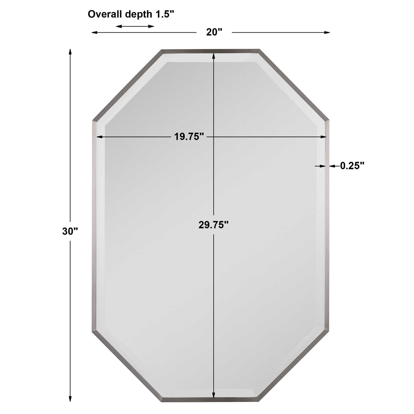 Stuartson - Octagon Vanity Mirror - Pearl Silver