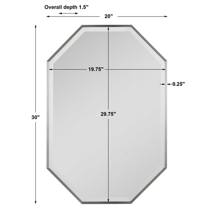 Stuartson - Octagon Vanity Mirror - Pearl Silver