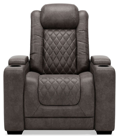 HyllMont - Gray - PWR Recliner/Adj Headrest