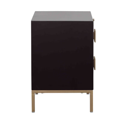 Two Drawer Chairside With Pullout Shelf - Midnight Hour / Champagne