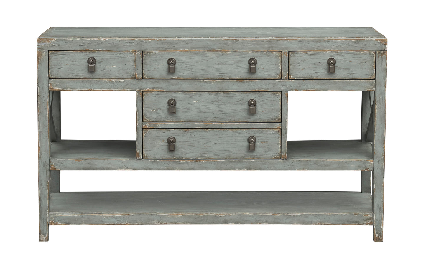 Xara - Five Drawer Credenza - Bexley Vintage Gray Green