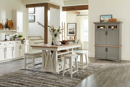 Americana Modern Dining - Island Counter-Height Extendable Dining Table - Cotton