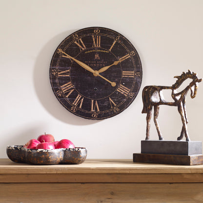 Bond Street - 18" Wall Clock - Black