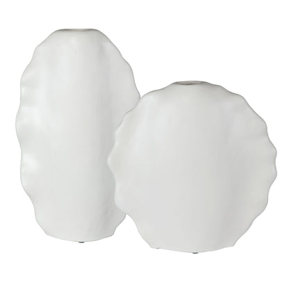 Ruffled Feathers - Modern Vases (Set of 2) - White