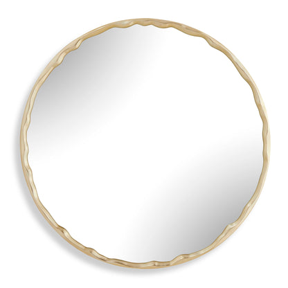 Crinkle - Round Mirror - Brass