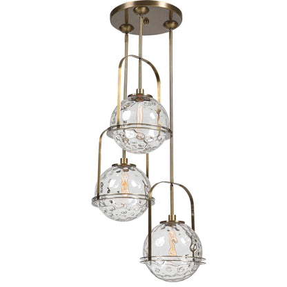Mimas - 3 Light Cluster Pendant - Gold