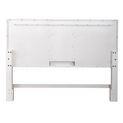 Mirage - King Travertine Panel Headboard - White