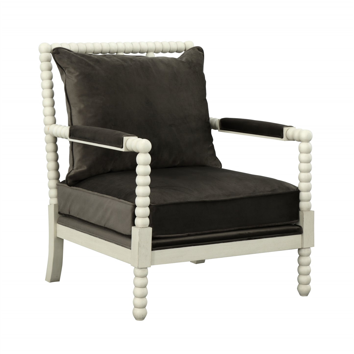 Eva - Accent Chair - Jasmine Aged White / Pebble