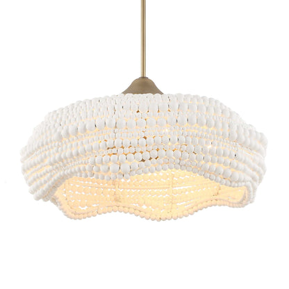 Biddeford - 5 Light Beaded Pendant - White