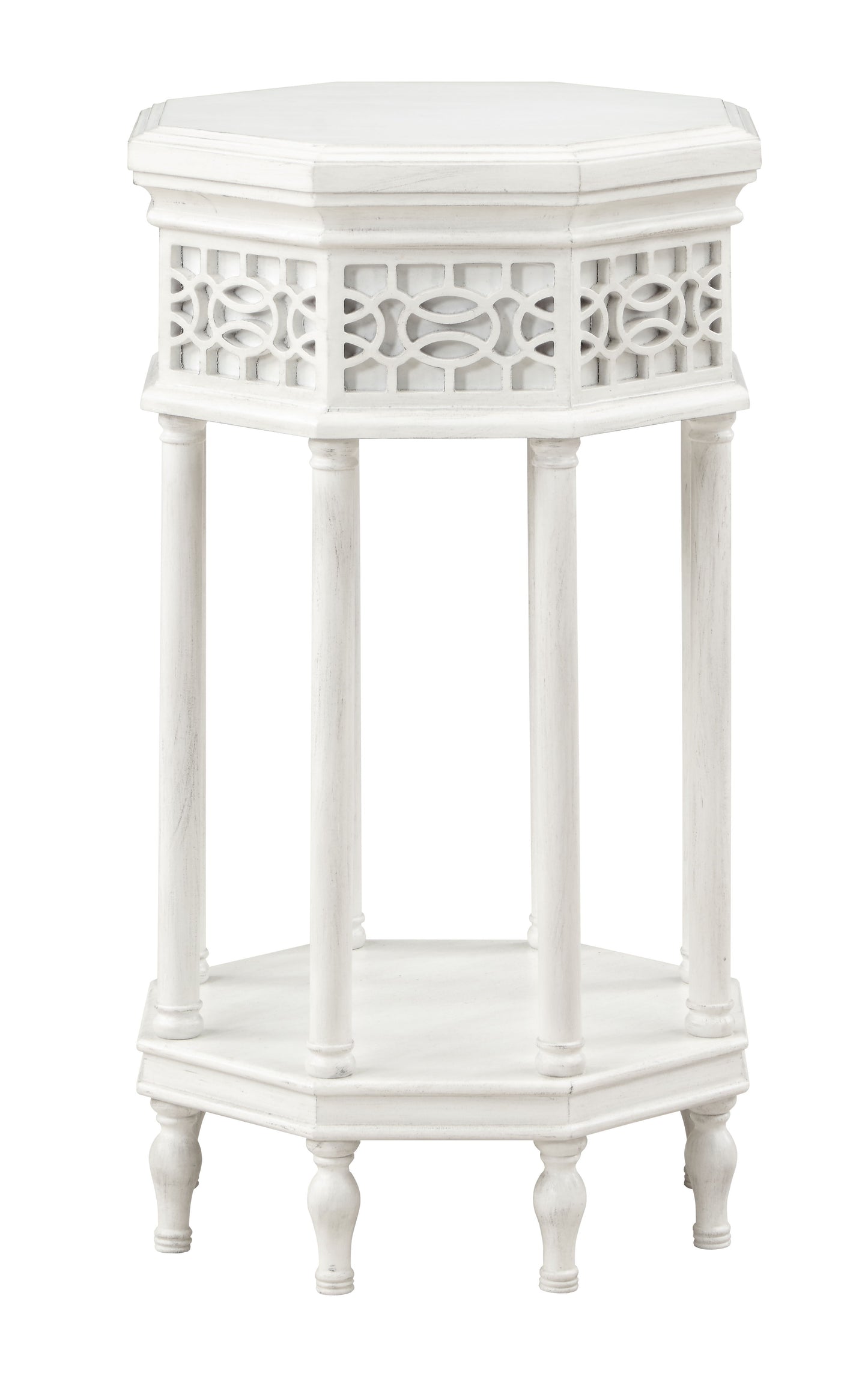 Dove - Octagonal Accent Table - Dove Creek White