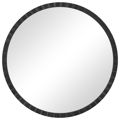 Dandridge - Round Industrial Mirror - Black