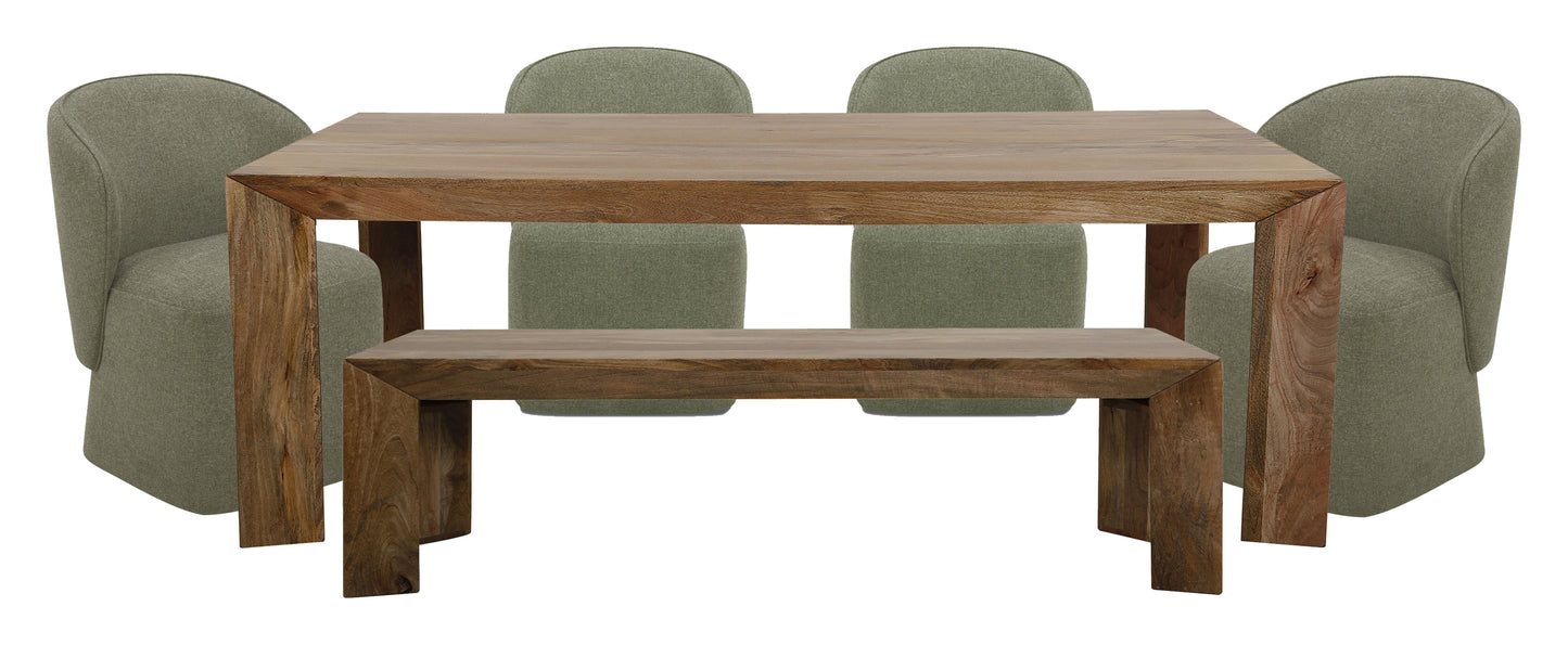 Crossings - Rectangular Dining Table With 4 Upholstered Chairs - Brown