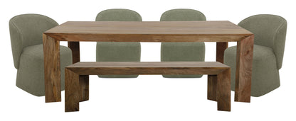 Crossings - Rectangular Dining Table With 4 Upholstered Chairs - Brown